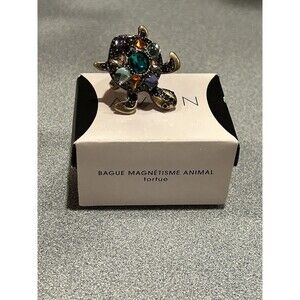 Avon 2010 Animal Magnetism Turtle Cocktail Brass Multi Cabuchon